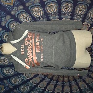 Superdry hoodie size xsmall, gray&metallic